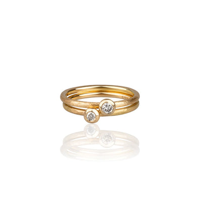 750er Gelbgold Verlobungsring mit braunem Diamant im Brillantschliff