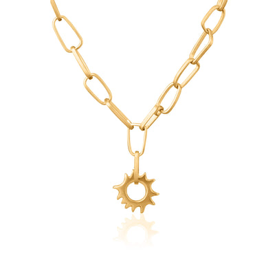 Gliederkette mit Sonne Afiatta in 925er Silber, 18 k goldplattiert