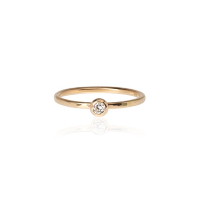 750er Roségold Ring mit Vintage Brillant